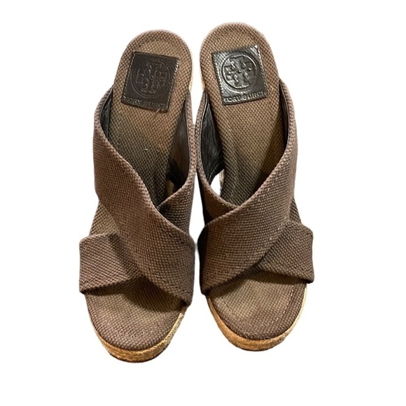 Tory Burch Kristen Espadrille Wedges 8 - Picture 1 of 11